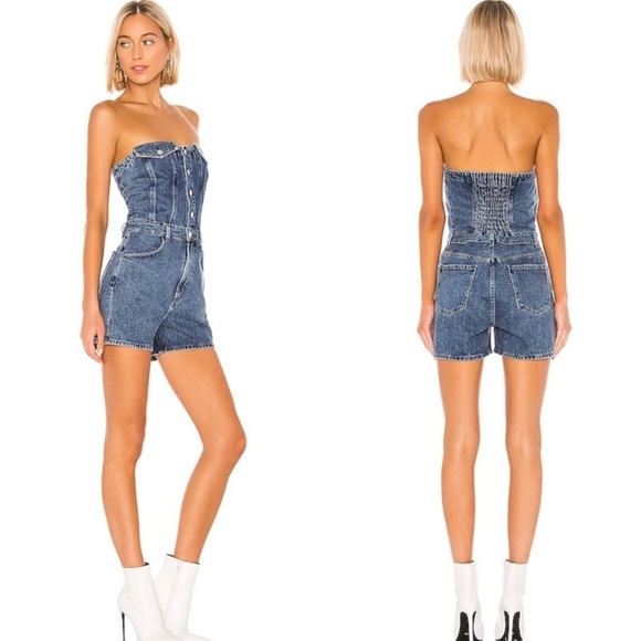 Agolde Pants - Agolde Sandy Strapless All In One Short in Remendy